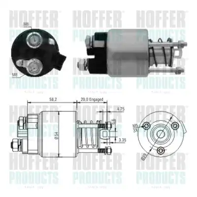Тяговое реле, стартер 46101 HOFFER