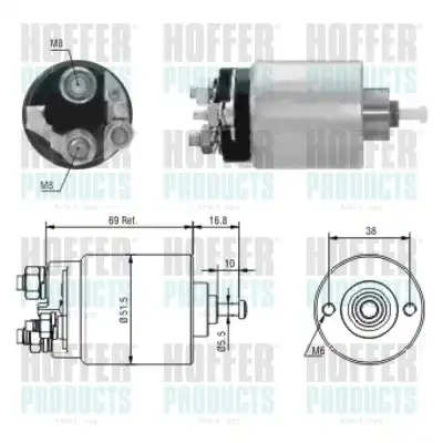 Тяговое реле, стартер 46104 HOFFER