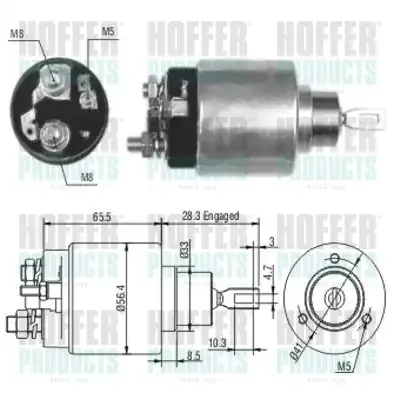 Тяговое реле, стартер 46106 HOFFER