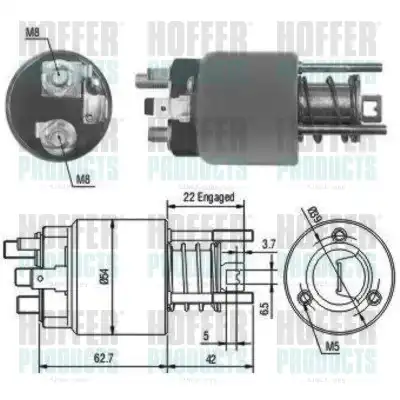 Тяговое реле, стартер 46111 HOFFER
