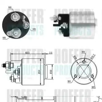 Тяговое реле, стартер 46113 HOFFER