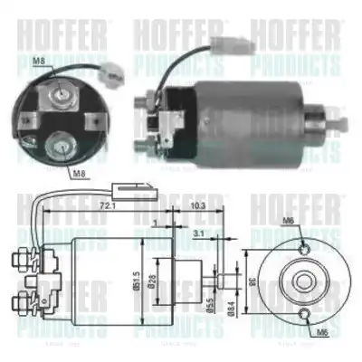 Тяговое реле, стартер 46114 HOFFER