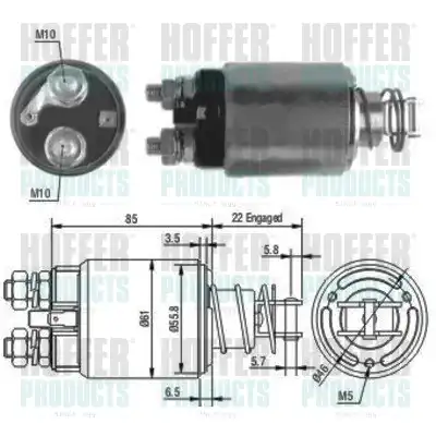 Тяговое реле, стартер 46119 HOFFER