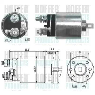 Тяговое реле, стартер 46122 HOFFER