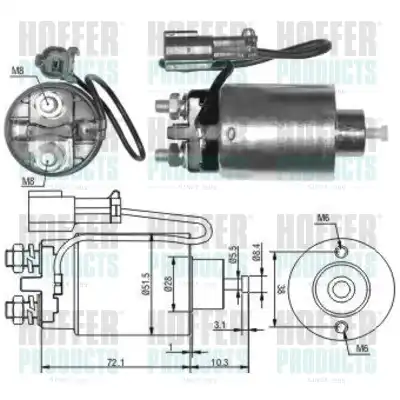 Тяговое реле, стартер 46125 HOFFER