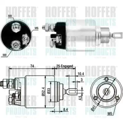 Тяговое реле, стартер 46129 HOFFER