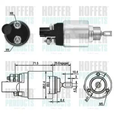 Тяговое реле, стартер 46132 HOFFER