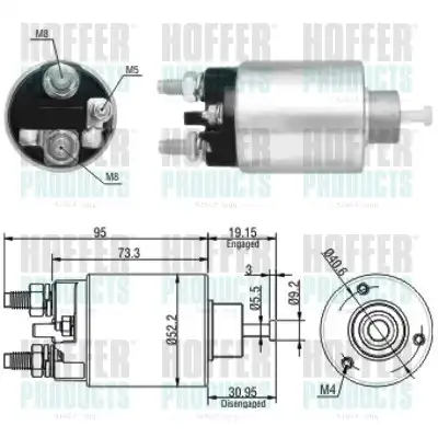 Тяговое реле, стартер 46133 HOFFER