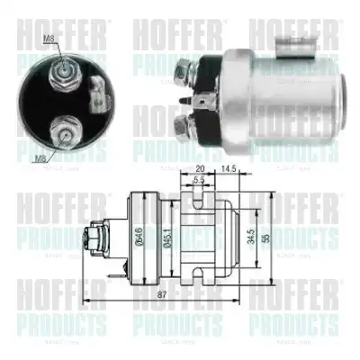 Тяговое реле, стартер 46137 HOFFER