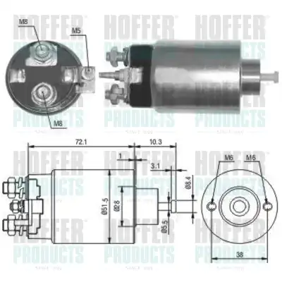 Тяговое реле, стартер 46141 HOFFER