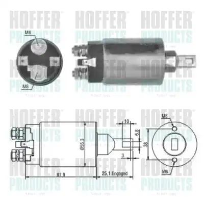 Тяговое реле, стартер 46143 HOFFER