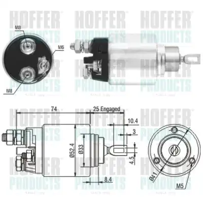 Тяговое реле, стартер 46144 HOFFER