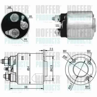 Тяговое реле, стартер 46148 HOFFER