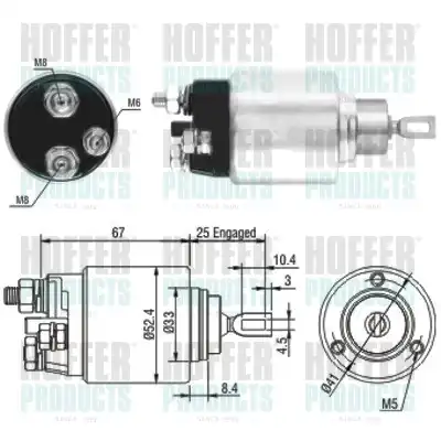 Тяговое реле, стартер 46151 HOFFER