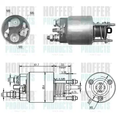 Тяговое реле, стартер 46152 HOFFER