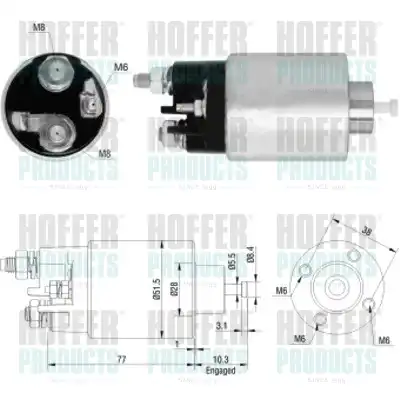 Тяговое реле, стартер 46157 HOFFER