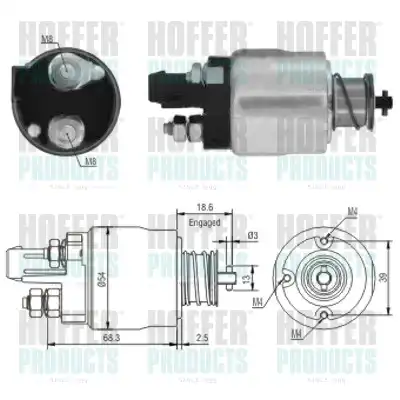 Тяговое реле, стартер 46158 HOFFER