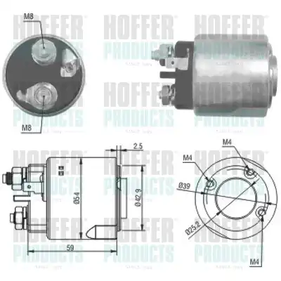 Тяговое реле, стартер 46160 HOFFER