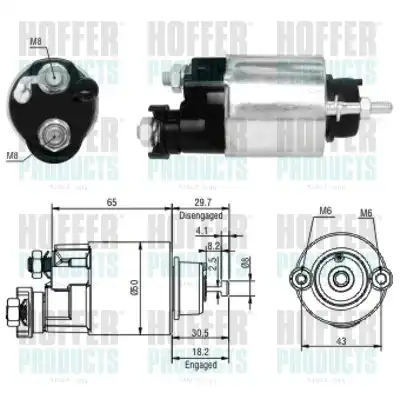 Тяговое реле, стартер 46163 HOFFER