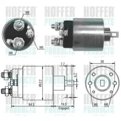 Тяговое реле, стартер 46166 HOFFER