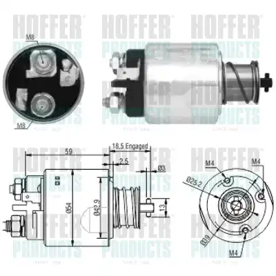 Тяговое реле, стартер 46168 HOFFER