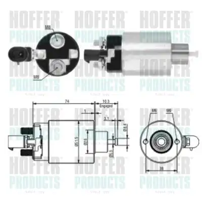 Тяговое реле, стартер 46171 HOFFER