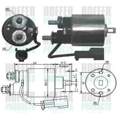 Тяговое реле, стартер 46175 HOFFER