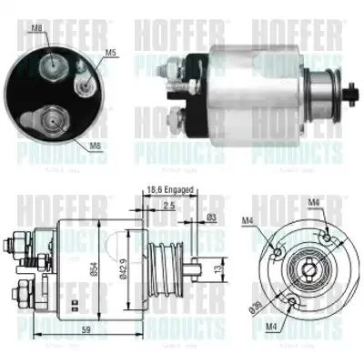 Тяговое реле, стартер 46176 HOFFER