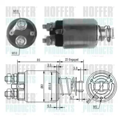 Тяговое реле, стартер 46185 HOFFER