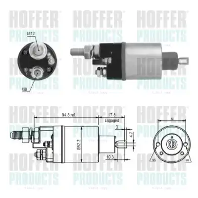 Тяговое реле, стартер 46187 HOFFER
