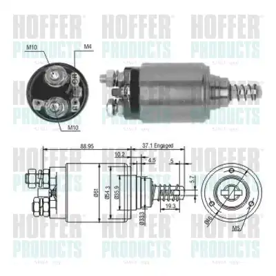 Тяговое реле, стартер 46191 HOFFER