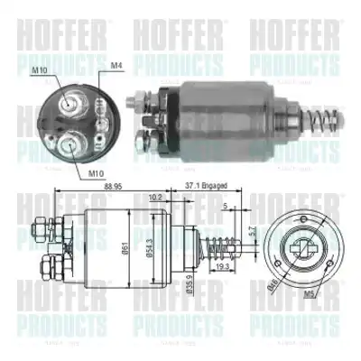 Тяговое реле, стартер 46192 HOFFER