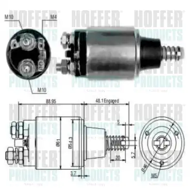 Тяговое реле, стартер 46193 HOFFER