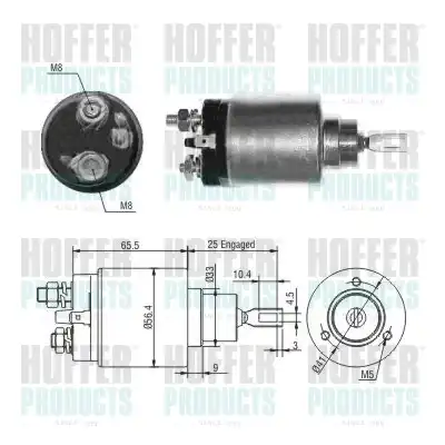 Тяговое реле, стартер 46201 HOFFER