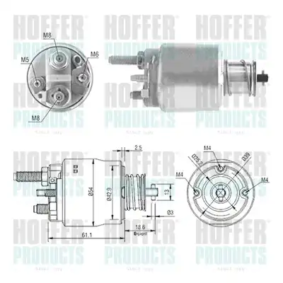 Тяговое реле, стартер 46223 HOFFER