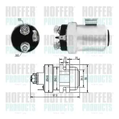 Тяговое реле, стартер 46225 HOFFER