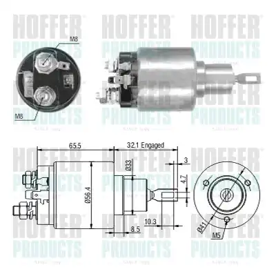 Тяговое реле, стартер 46243 HOFFER