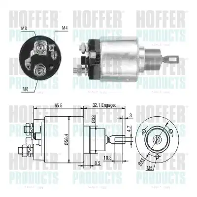 Тяговое реле, стартер 46244 HOFFER