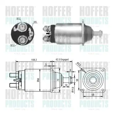 Тяговое реле, стартер 46251 HOFFER