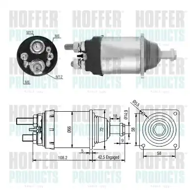 Тяговое реле, стартер 46253 HOFFER