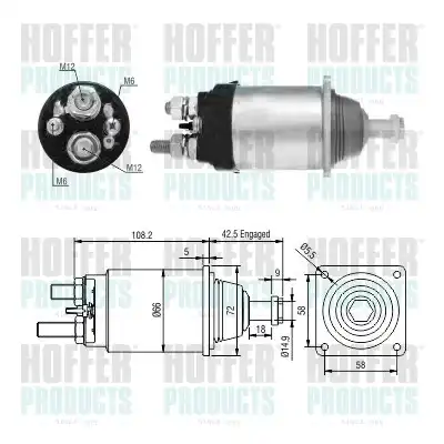 Тяговое реле, стартер 46254 HOFFER