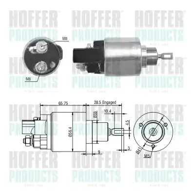 Тяговое реле, стартер 46279 HOFFER