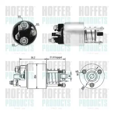 Тяговое реле, стартер 46281 HOFFER