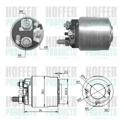 Тяговое реле, стартер 46289 HOFFER