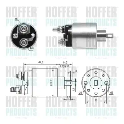 Тяговое реле, стартер 46292 HOFFER