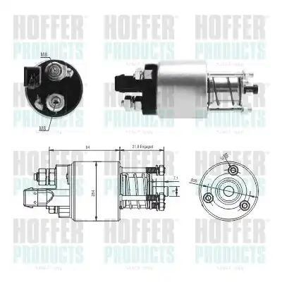 Тяговое реле, стартер 46294 HOFFER