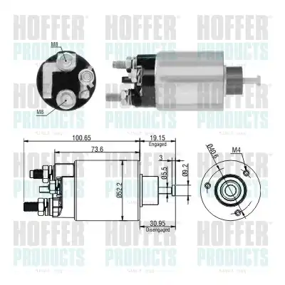 Тяговое реле, стартер 46307 HOFFER