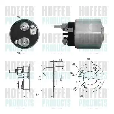 Тяговое реле, стартер 46310 HOFFER