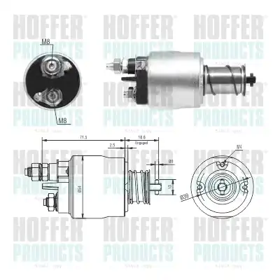 Тяговое реле, стартер 46311 HOFFER
