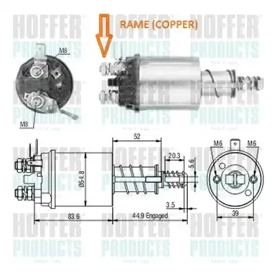 Тяговое реле, стартер 46318 HOFFER